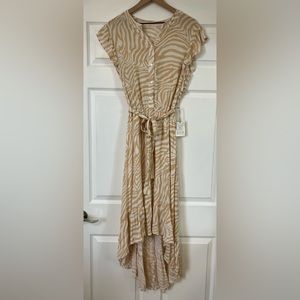 NWT Fair Haven large high low tan animal print dress